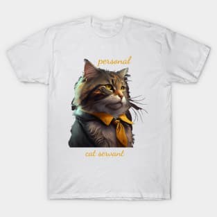 Personal Cat Servant - Rich and Luxurious Feline with Necktie T-Shirt